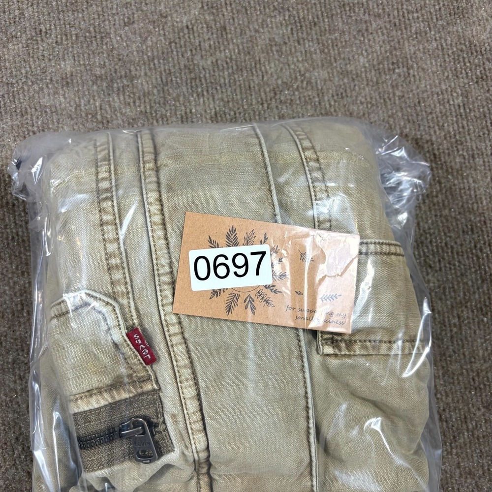 Levi's Military Jacket Mens Small Beige Cotton Canvas Workwear Utility Pockets - Picture 10 of 10